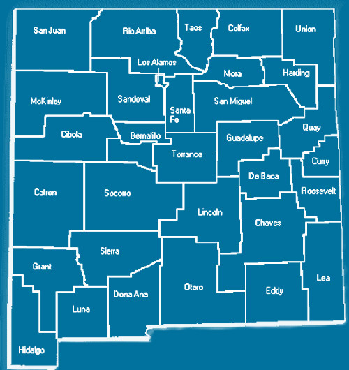 Central New Mexico Weatherization County Map